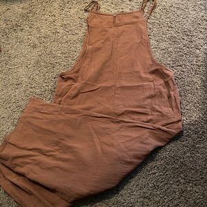 Brownish orange, overalls.